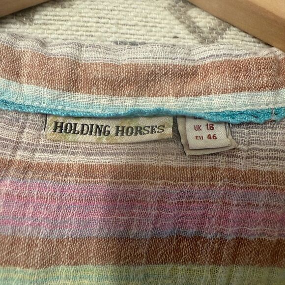 HOLDING HORSES Pastel Striped Button-Down Blouse - Picture 7 of 11